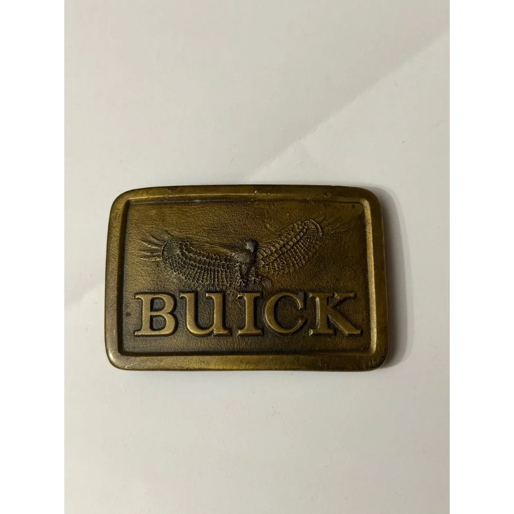 Vintage‎ 1976 Indiana Metal Craft Buick Eagle Belt Buckle Brass Tone GA 25 Mens